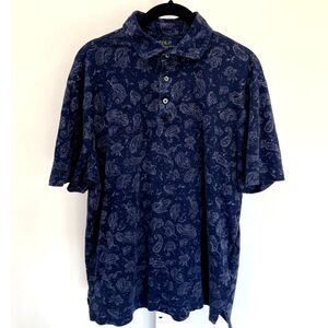 Men's Paisley Navy/Grey Polo By Polo Ralph Lauren Size M